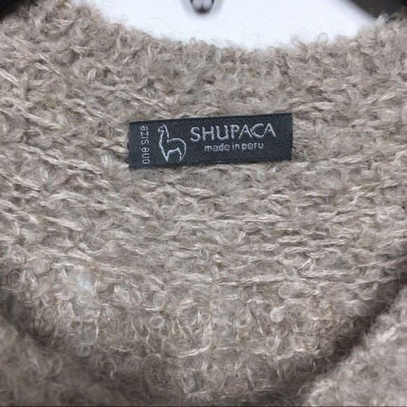 Shupaca Baby Alpaca Poncho Caraveli Tan NWT - Picture 5 of 11